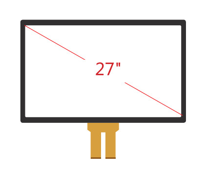 埋め込まれた 27&quot; G+G の投影的な容量性タッチ画面、Lcd のタッチ画面のパネル