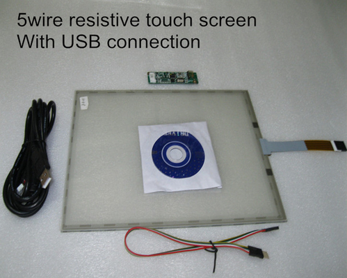 USB ケーブルおよび 5 ワイヤーが付いている注文の Tft の抵抗接触パネル TP ガラス