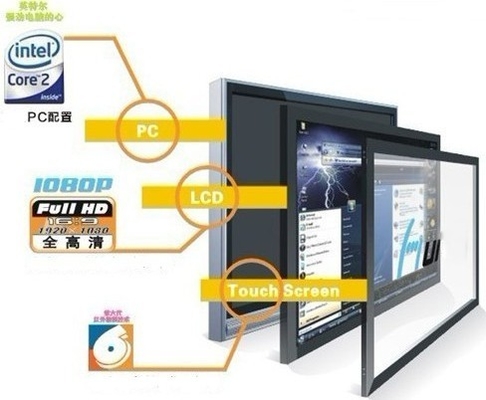 50 産業インチ 1080P HD LCD の多接触銀行のための 1 つの PC のタッチ画面のすべて