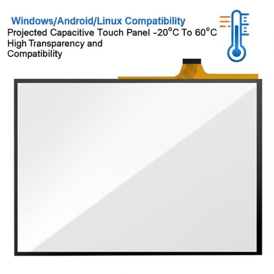 Windows/Android/Linux互換性 高透明性および互換性のある -20°Cから60°Cまでの投影容量タッチパネル